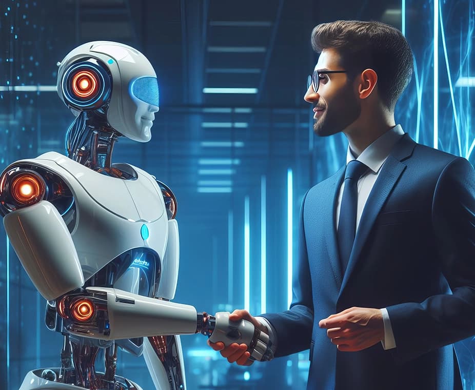 Two IT professionals working together on a server rack in a data center.